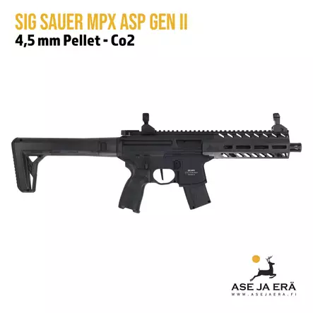 Sig Sauer MPX ASP Gen II 4,5mm ilmakivääri, Black - CO2 ilmakiväärit - 798681662456 - 1