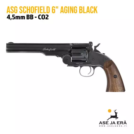 Schofield 6" 4,5 mm CO2 Pellet ilma-ase revolveri, Aging BK - vasen sivu - Ilma-aseluoti ilmapistoolit - 5707843073370 - 1