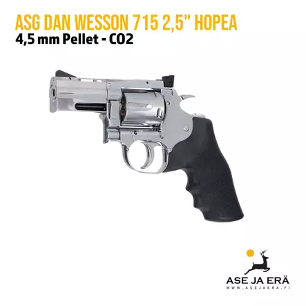 ASG Dan Wesson 715 2,5" 4,5 mm CO2 ilma-ase revolveri - vasemmalta etuviistosta - Ilma-aseluoti ilmapistoolit - 5707843067881 - 3