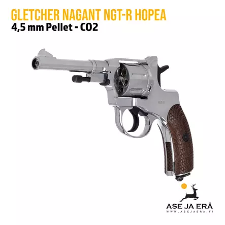 Gletcher Nagant NGT-R 4,5mm Pellet CO2 revolveri - Hopea - Ilma-aseluoti ilmapistoolit - 851151006324 - 2