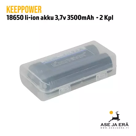 Keeppower Panasonic 18650 li-ion akku 2 kpl - Akut, paristot ja laturit valaisimiin - 6970906550234 - 5