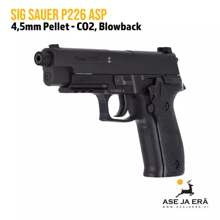 Sig Sauer P226 ASP Black 4,5mm CO2 Blowback ilmapistooli - Ilma-aseluoti ilmapistoolit - 798681525904 - 2