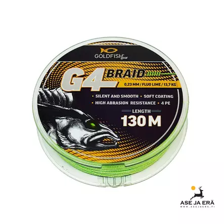 G4 kuitusiima 130m Fluo lime - Fluorocarbon ja muut siimat - 7340143702397 - 1