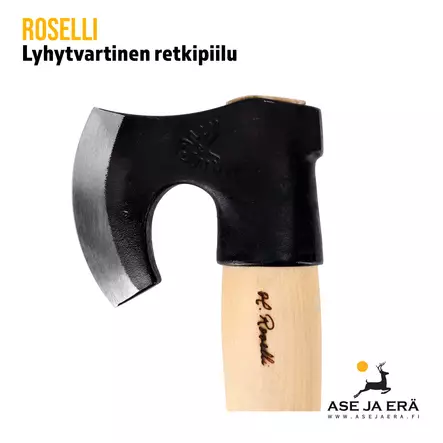 Roselli Kirves, lyhyt varsi - yksityiskohta terästä, vasen sivu - Linkkuveitset, piilut ja sahat - 6430056850337 - 2