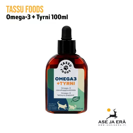 Tassu Foods Omega-3 + Tyrni rasvahappovalmiste 100ml - yleiskuva pullosta - Koiran hoito ja terveys - 6429810935007 - 1