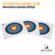 Nylonilla vahvistettu Fita jousitaulu 40 cm X 40 cm Nylonilla vahvistettu jousiammuntaan 250 Kpl - Lajitelma kolmessa nipussa - Paperiset maalitaulut - 08717974318407 - 3