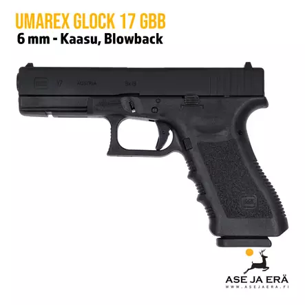Umarex Glock 17 kaasutoiminen 6mm Airsoft pistooli -Blowback - Pistoolit ja -revolverit - 4000844647269 - 6
