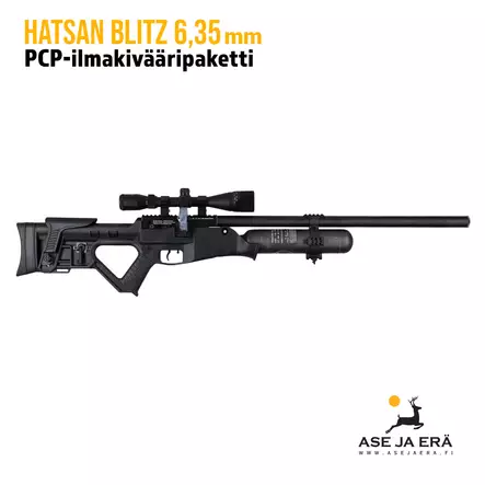 Hatsan Blitz 6,35 mm Full-Auto PCP- ilmakivääripaketti - 6,35 mm PCP paineilmakiväärit - blitz635mmpaketti - 2